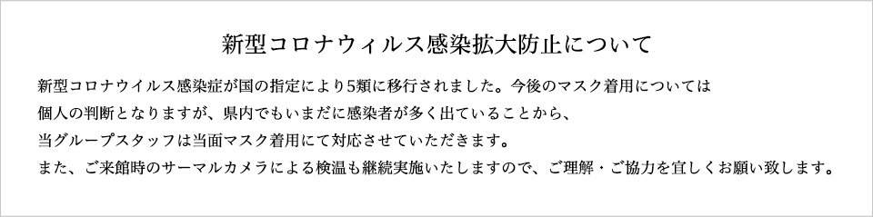 新型コロナウィルス感染拡大防止について