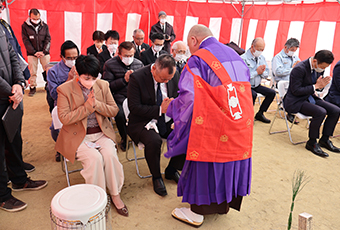 「家族葬ホール 家族物語 泉」の起工式
